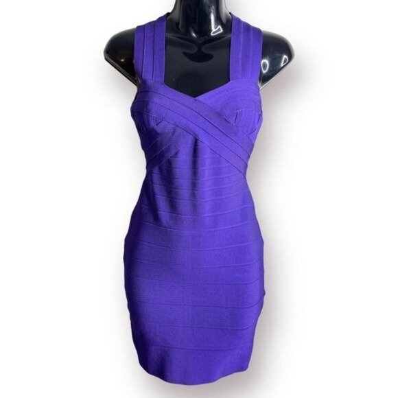 Herve Leger Dresses & Skirts - Herve Leger Y2K Sz S Purple Sleeveless Designer Bandage Bodycon Mini Dress $1395